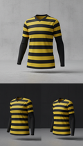 Maglia gara giallo-nera traspirante