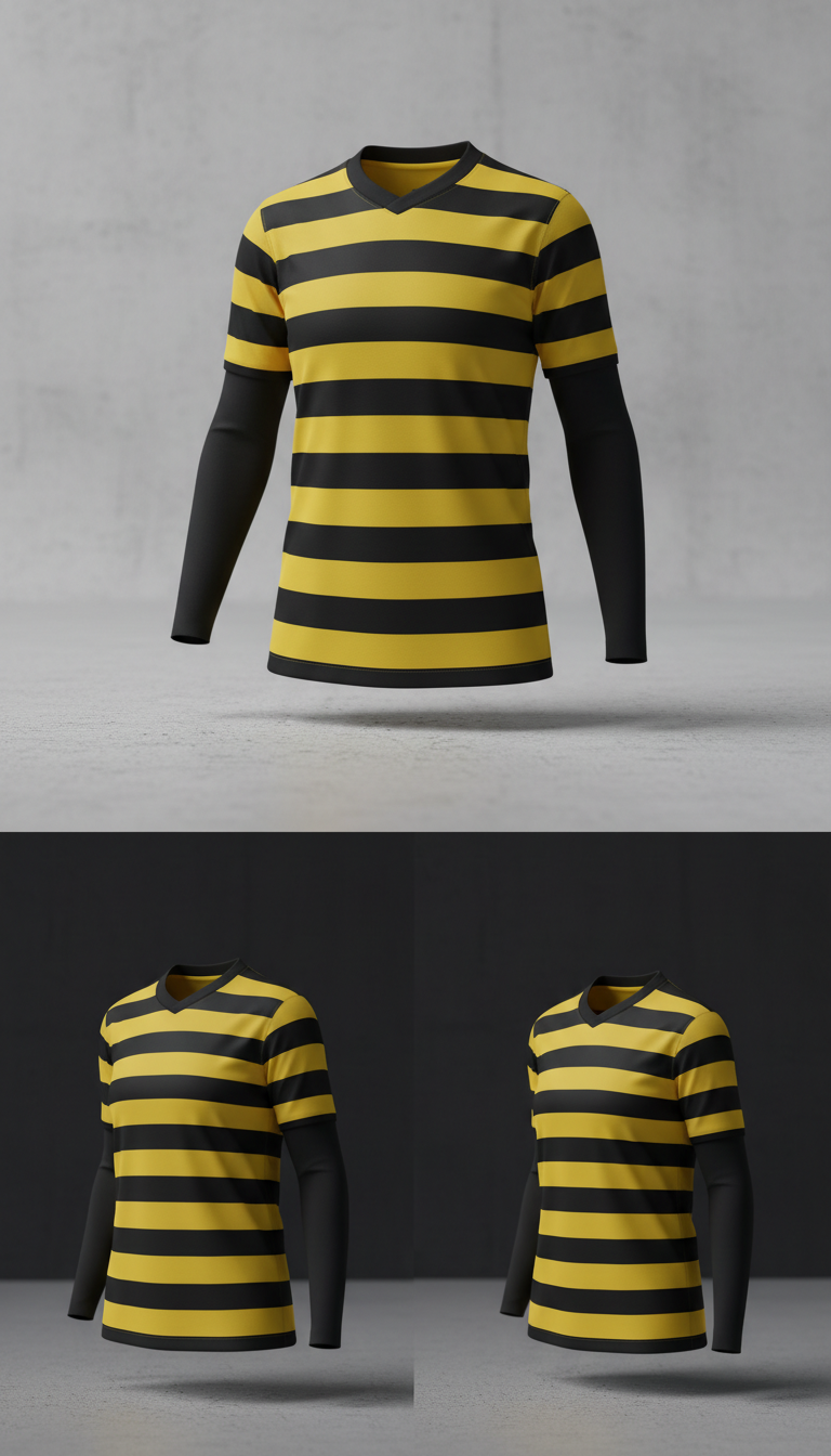 Maglia gara giallo-nera traspirante