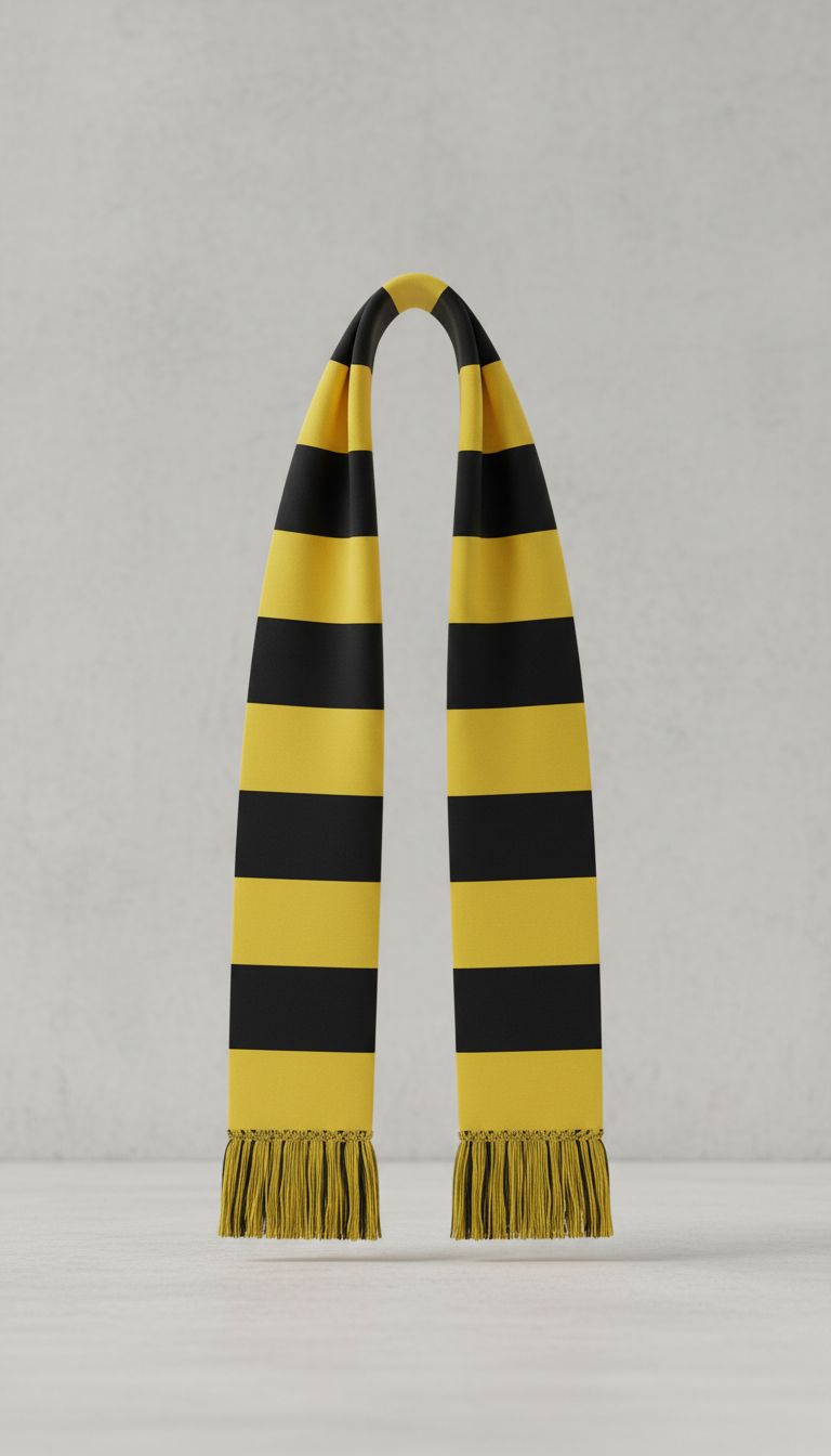 Sciarpa tifoso giallo e nero in acrilico